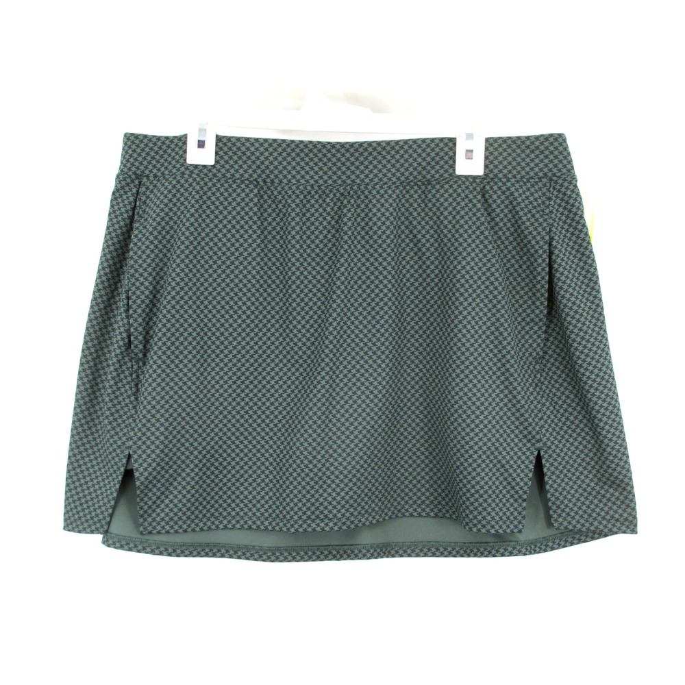 NWT ALL IN MOTION High Rise Slim Fit Skort Women XXL Green Houndstooth Golf